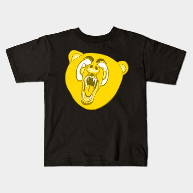 Yellow Bear Kids T-Shirt by ggheat6